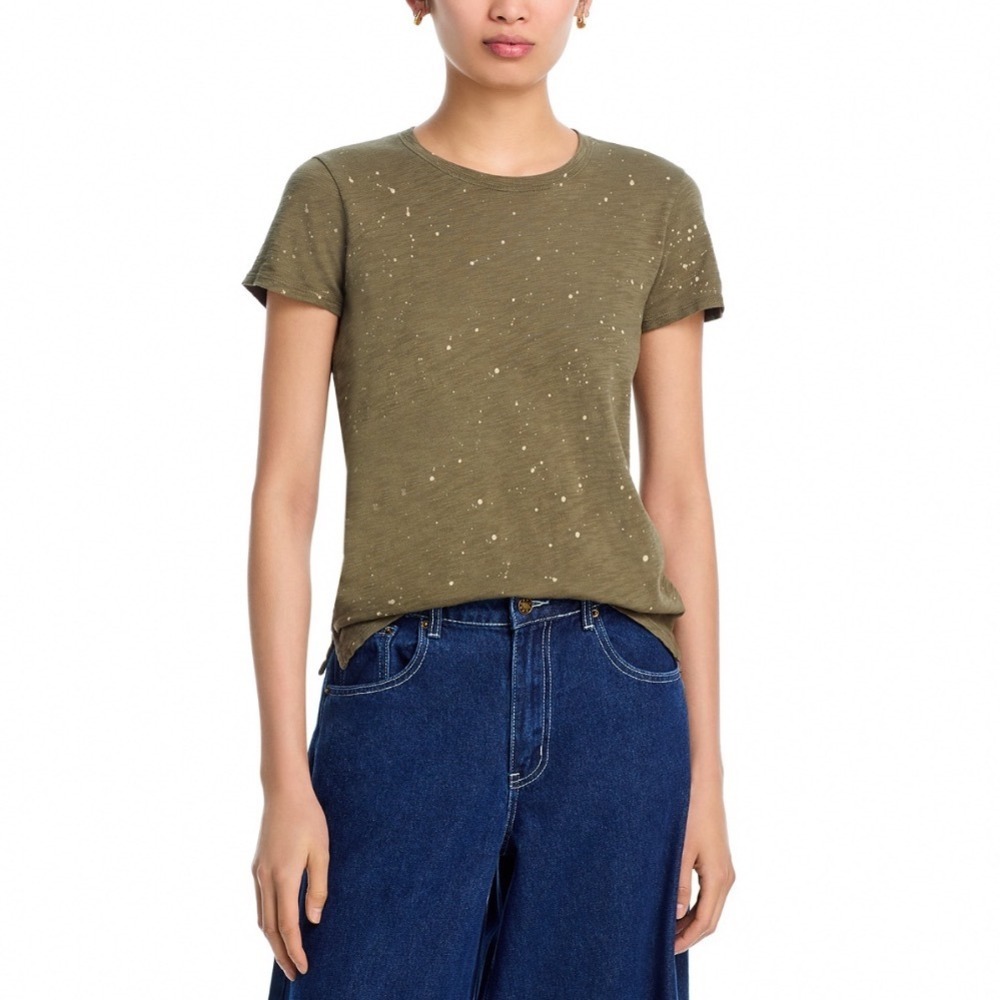 ATM Anthony Thomas Melillo Slub Knit Tee Army Faded Dune XS W1145K58 Cotton